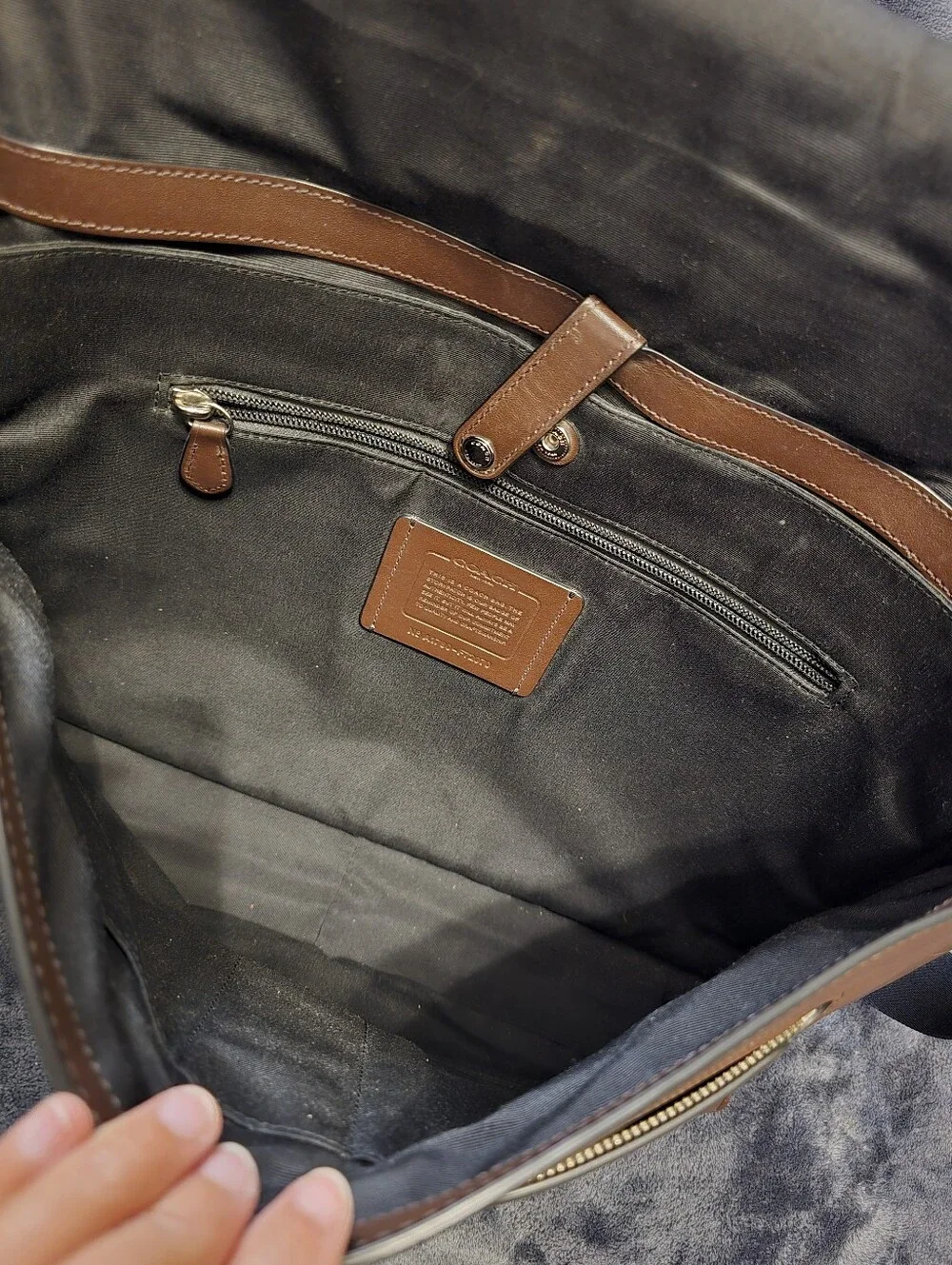 Coach F72070 Perry Flap Black Briefcase/Laptop Bag With Slide Lock Closure